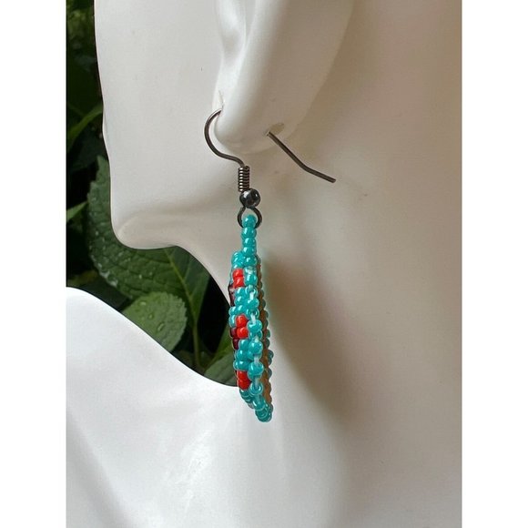 Southwestern Mirror & Bead Earrings - Picture 5 of 8